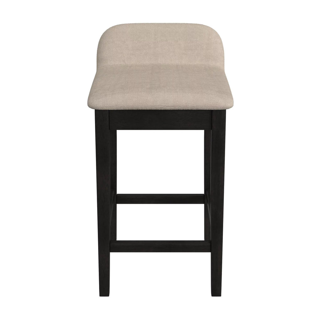Black Light Beige Wood Counter Stool H889