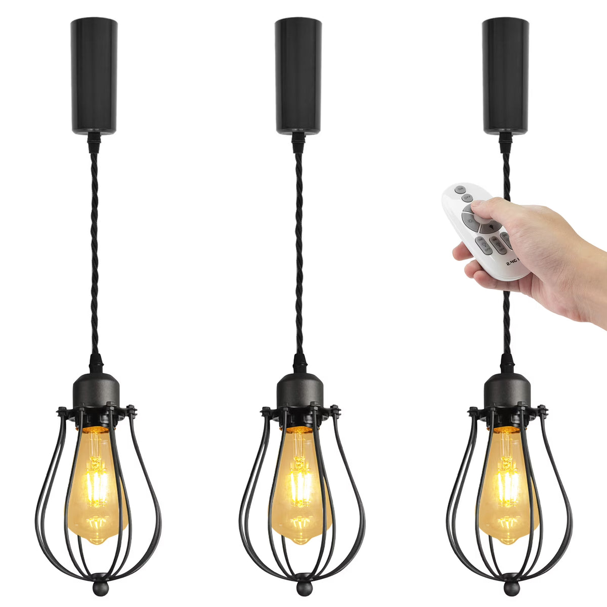 3-Light Dimmable H Track Pendant Light, Copper Finish Q997502