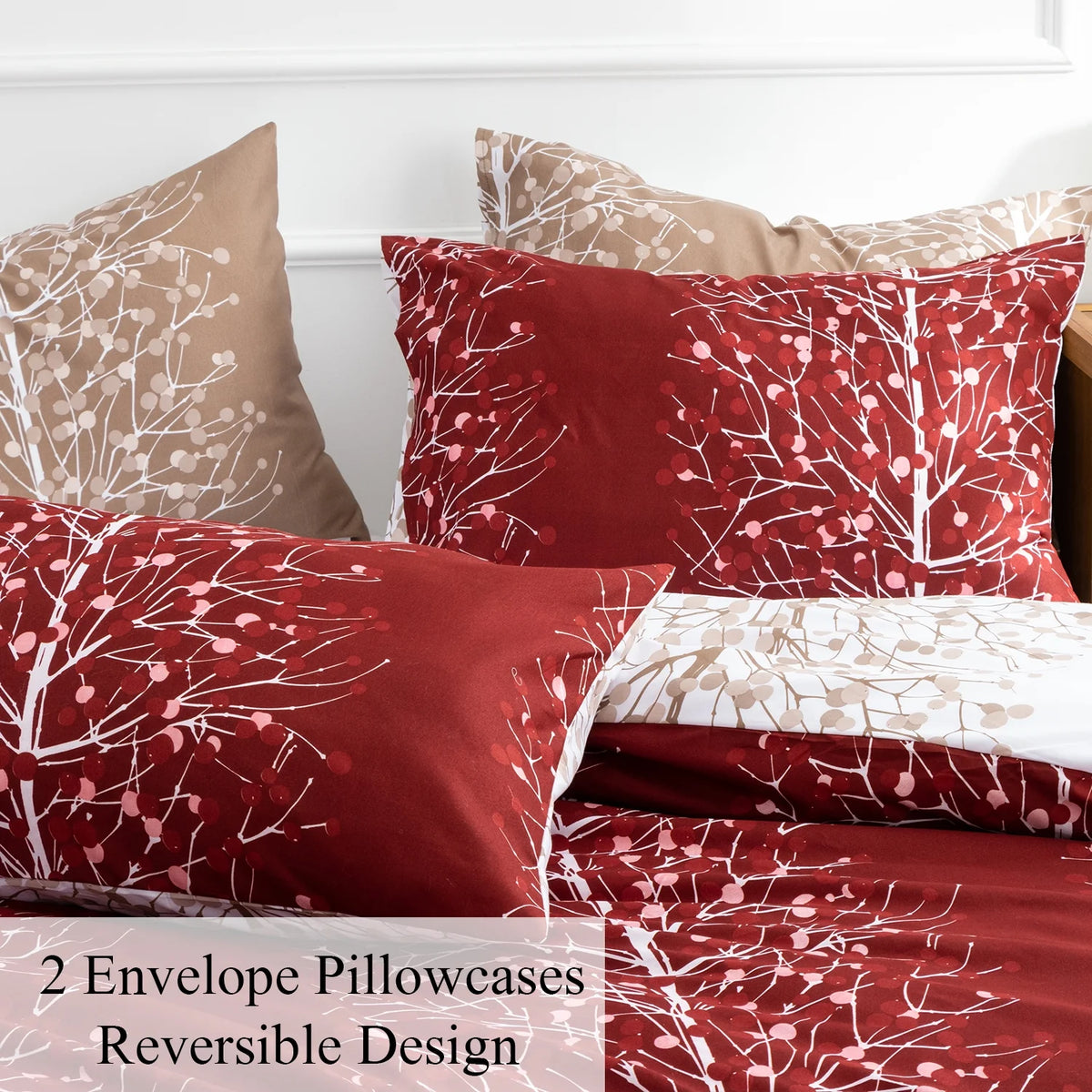 Terracotta Full Floral 3 Pcs Microfiber Comforter Set X5147