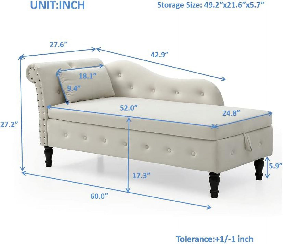 Orange Upholstered Chaise Lounge Chair with Pillow Y2553