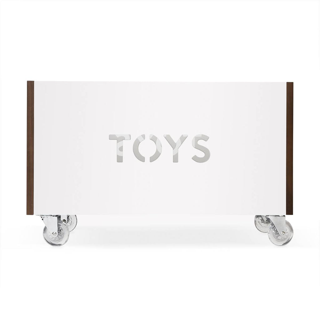 Walnut Pink Toy Box Chest on Casters U624