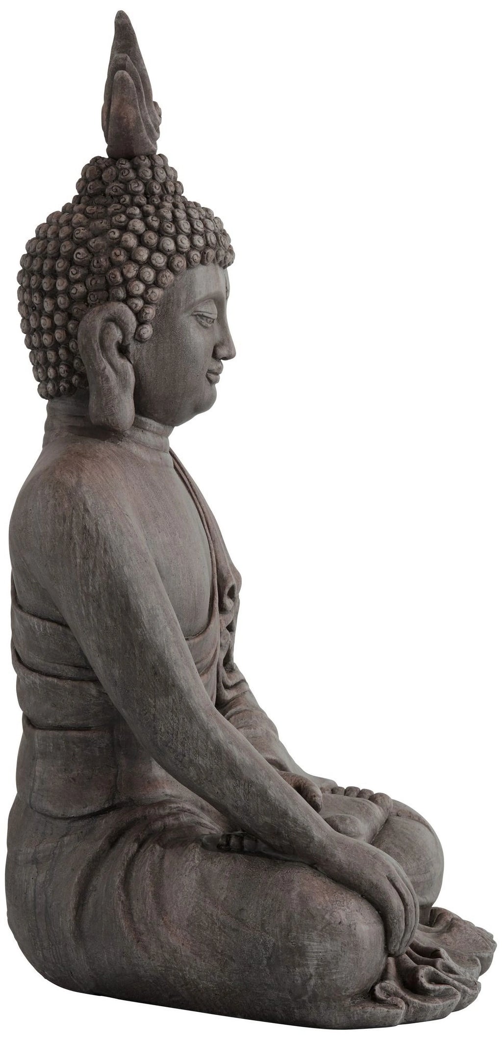 Large Sitting Buddha Statue Sculpture Stone Gray Finish 42" Tall Z837