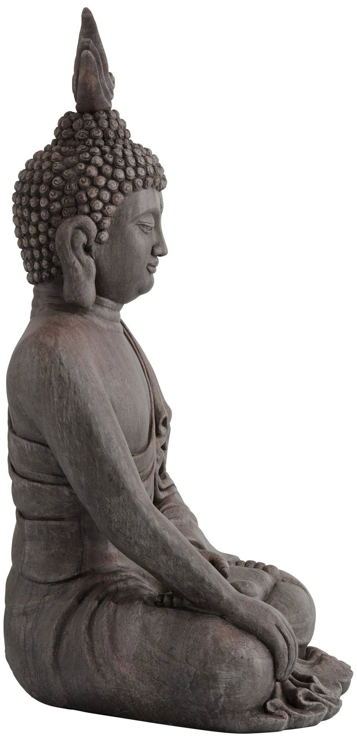 Large Sitting Buddha Statue Sculpture Stone Gray Finish 42" Tall Z837
