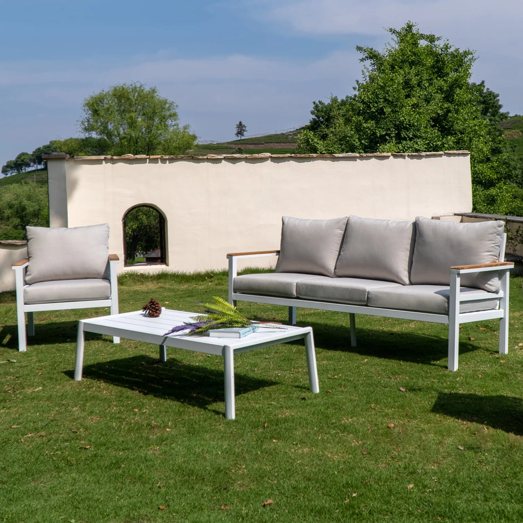 4 Pieces Patio Sectional Sofa Set with Table O1399