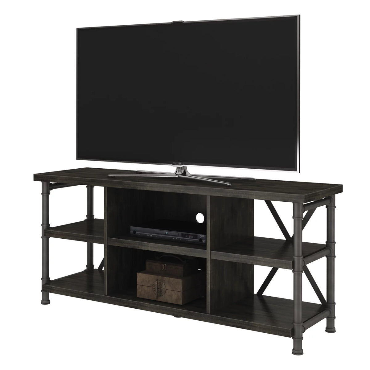 Industrial TV Stand with Metal Pipe Frame D680