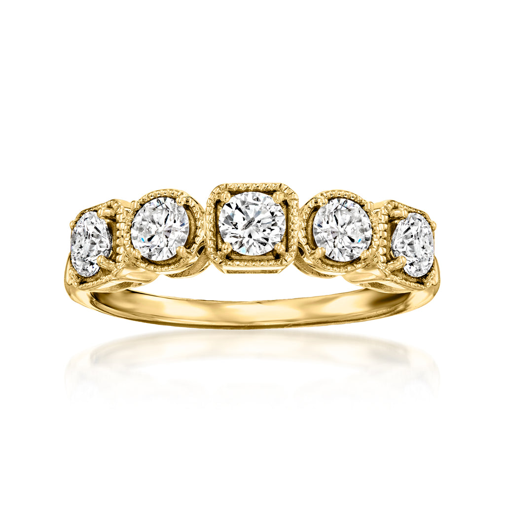 1.00 ct. t.w. Diamond 5-Stone Ring in 14kt Yellow Gold F378
