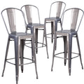 4 Pk 30'' High Indoor Barstool with Back A697554