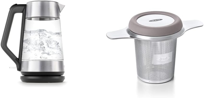 Cordless Glass Electric Kettle (1.75 L) and Tea Infuser Basket (6 oz.) X519