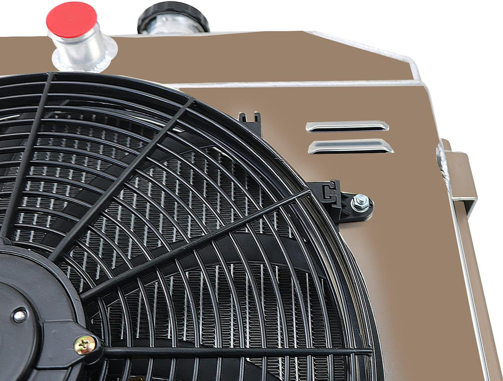 4 Row Radiator with Shroud 16" Fan for 1955-1957 Chevy Bel-Air Nomad V8 L43926