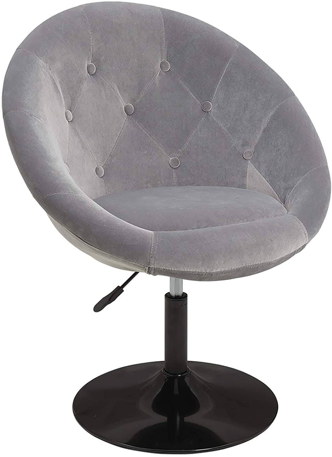 Grey Velvet Accent Lounge Chair Z28877