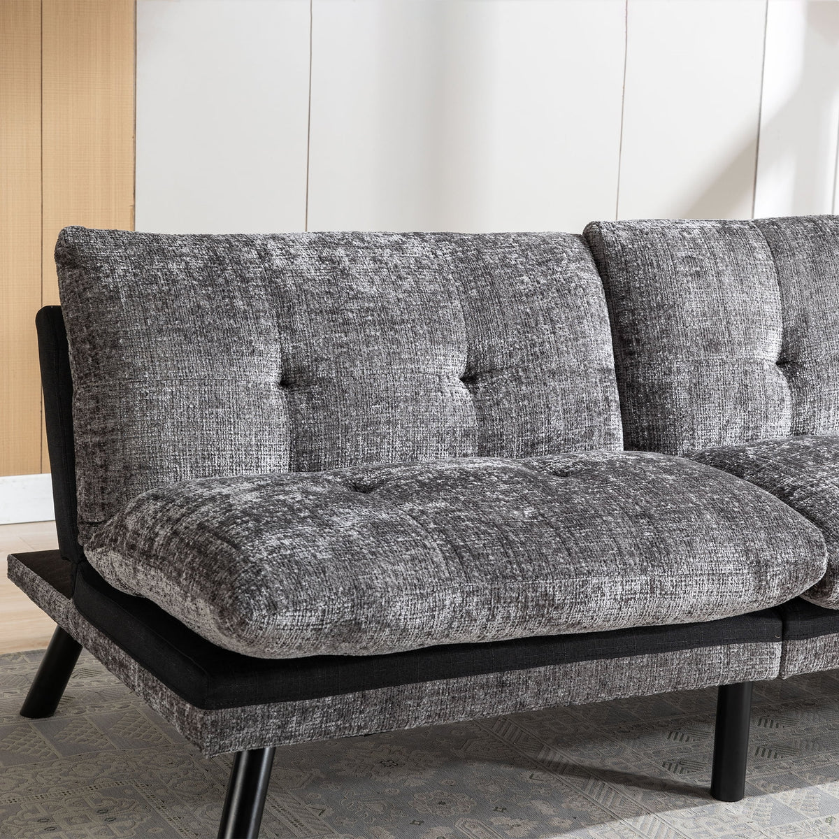 Convertible Sofa Bed Adjustable Lounge Couch with Metal Legs I29984