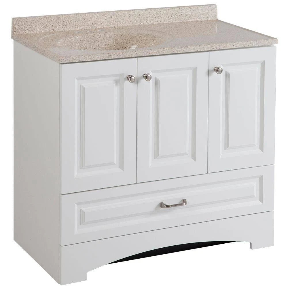36 in. White Bath Vanity with Vanity Top F325453