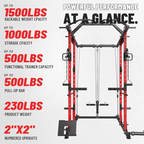 Power Cage with Cable Crossover System for Home Gym K98043