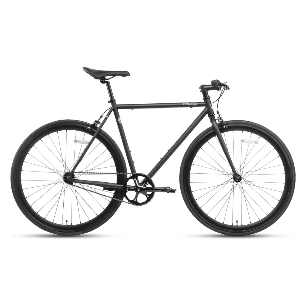 700C 58 In Single Speed Fixed Gear Bike, Black U2064