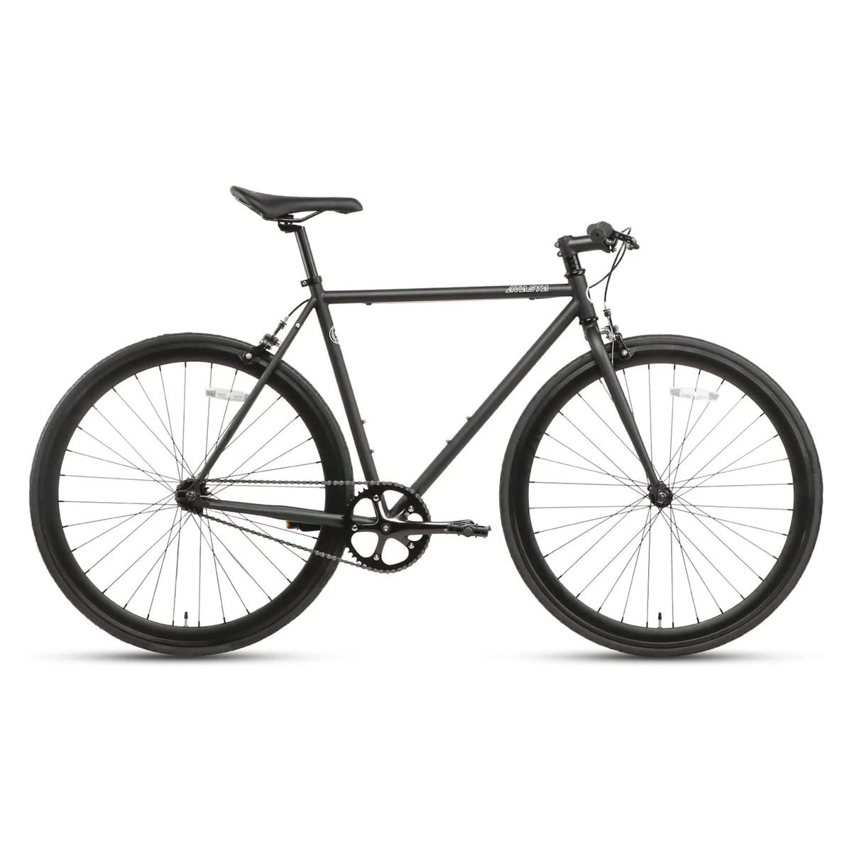 700C 58 In Single Speed Fixed Gear Bike, Black U2064