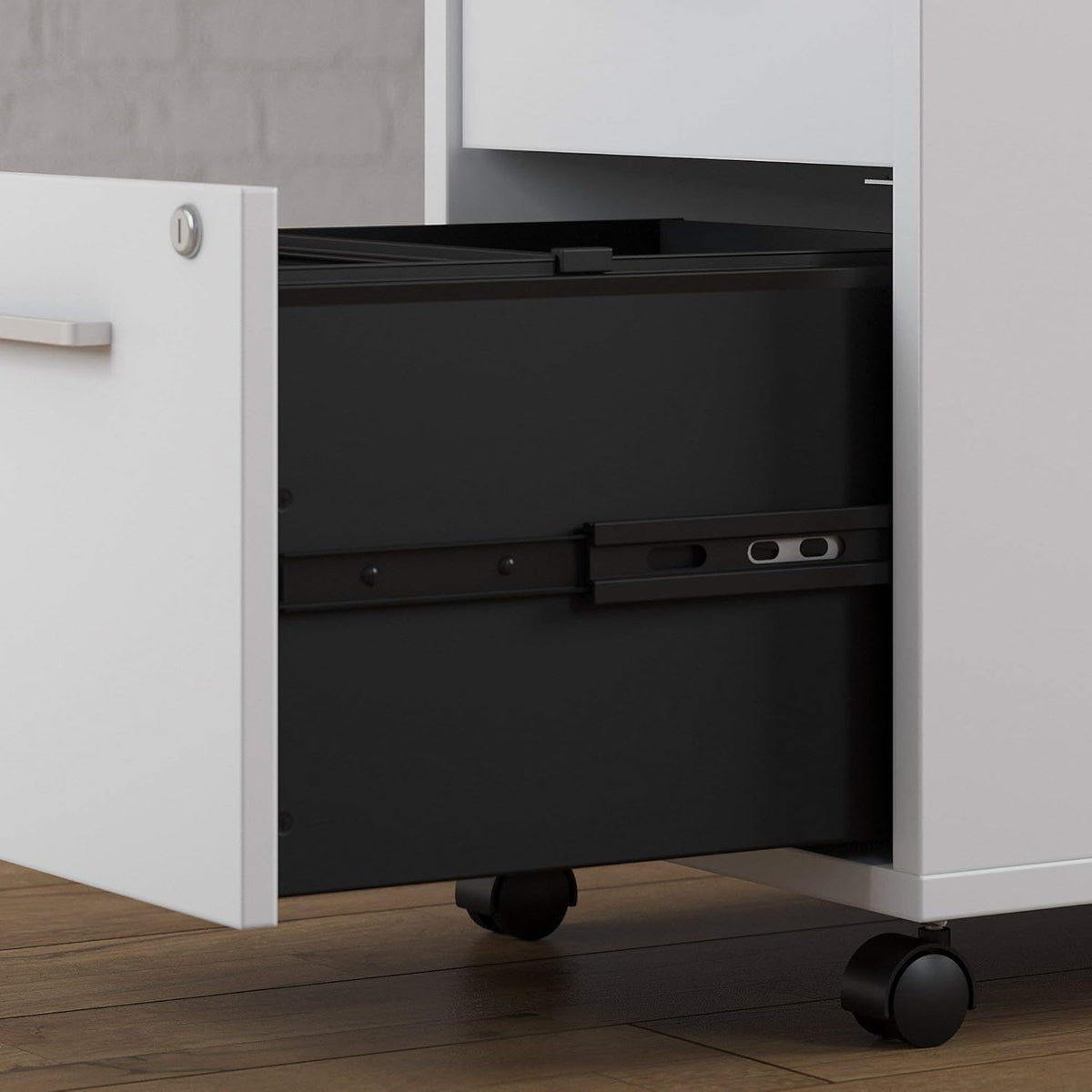 White 3 Drawer Mobile File Cabinet C125183