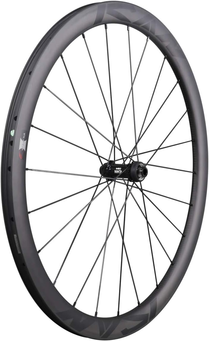 Carbon Road Bike Disc Wheelset 50 mm Clincher Tubeless Ready 25mm Center Lock Thru Axle T8153