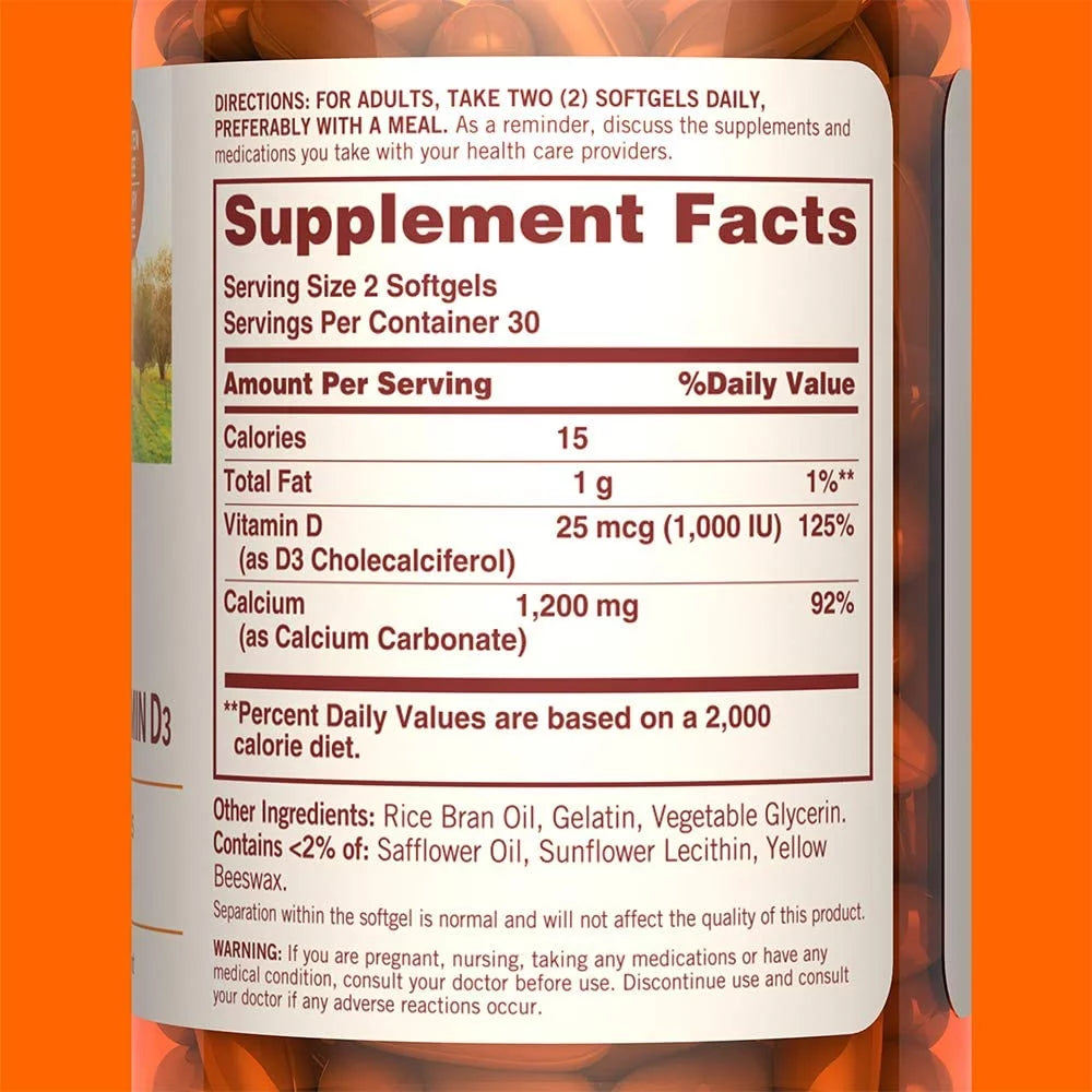 Calcium 1200 Plus D Liquid Filled Softgels 60 ea Pack of 4 D209889
