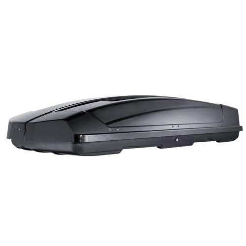 18 Cubic Feet ABS Hard Shell Roof Box with Dual-Sided Opening and 2 Reinforced Straps, Black J185168