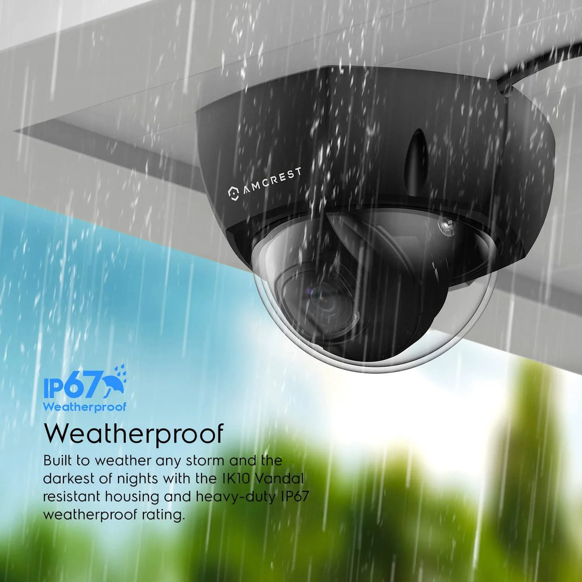 4K 8MP Outdoor Security POE IP Dome Camera with 98ft NightVision 2.8mm Lens I3059