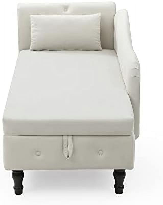 Orange Upholstered Chaise Lounge Chair with Pillow Y2553