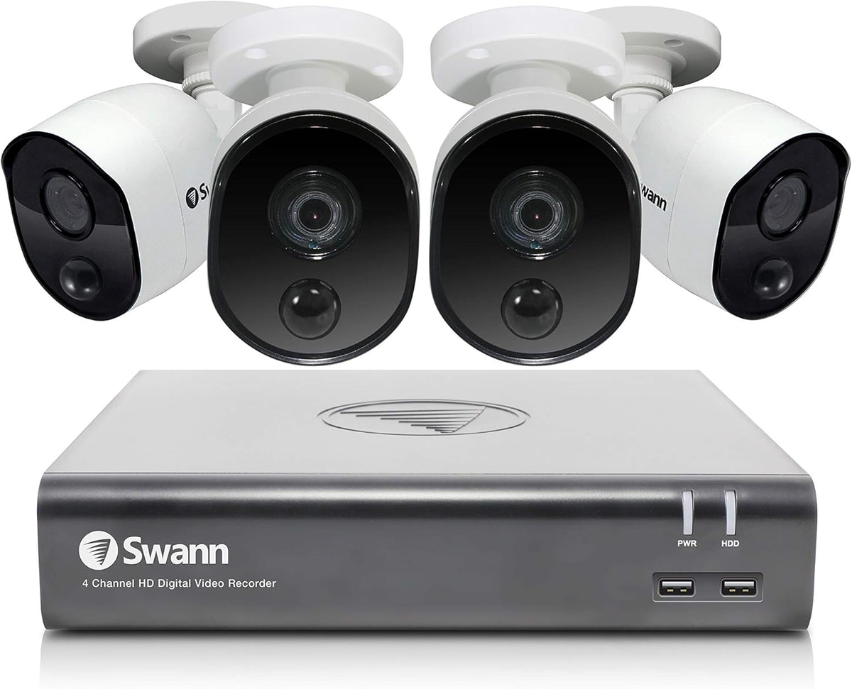 4 Channel 4 Camera Wired Surveillance 1080p HD DVR 1TB HDD Security System J688907