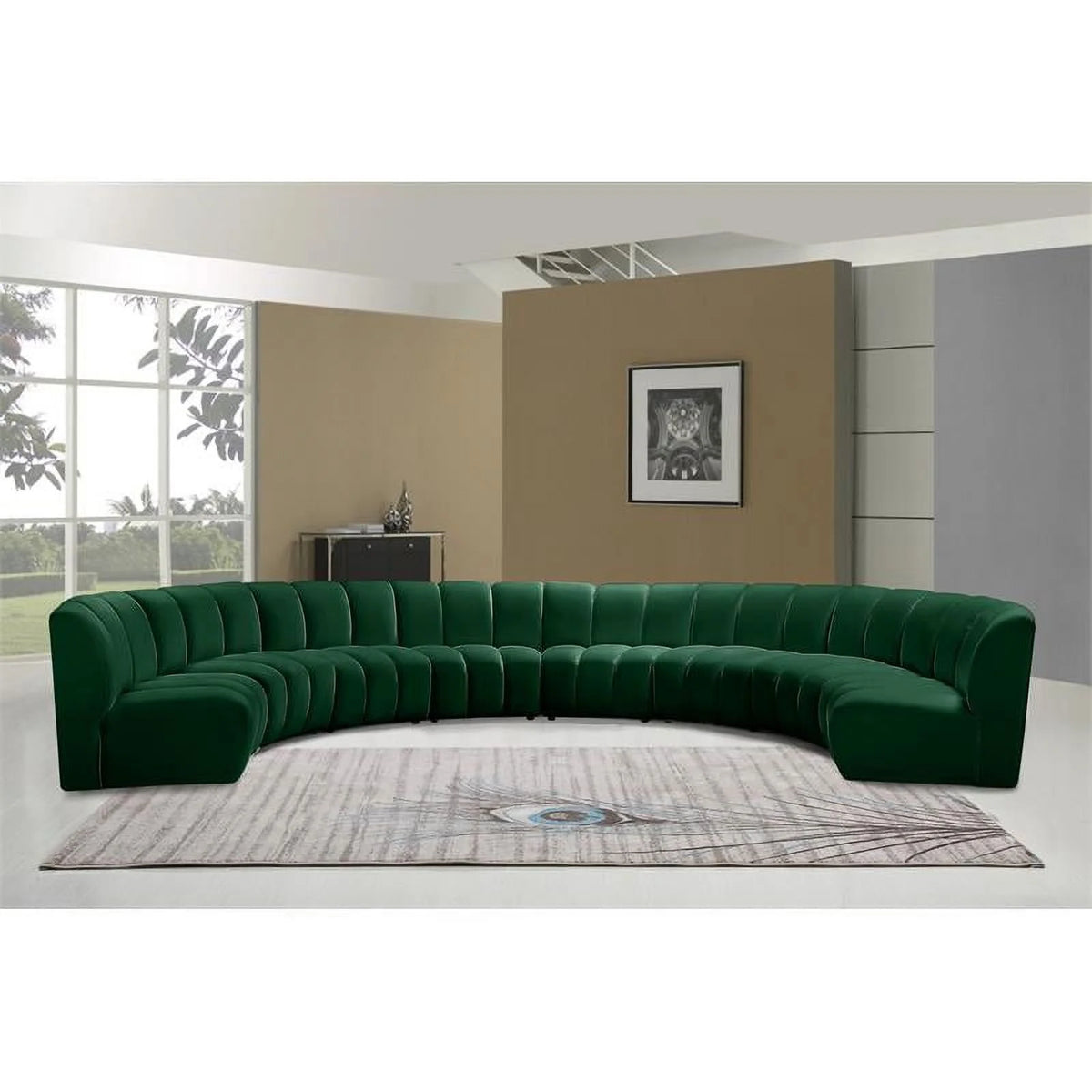 Green Velvet Modular Sectional P599655