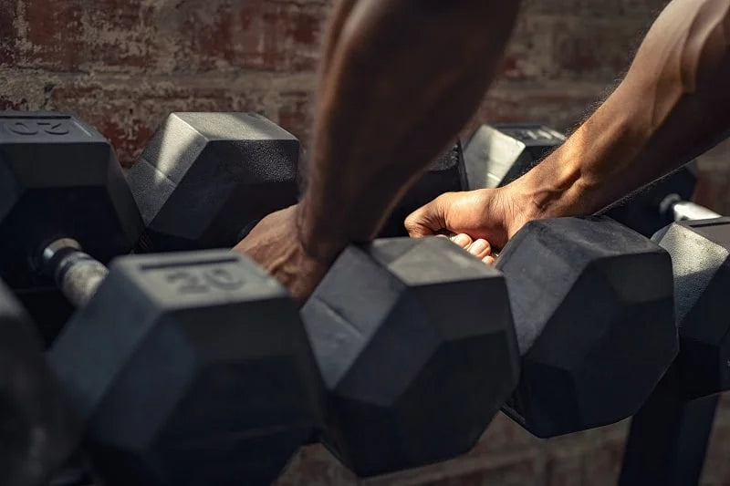 10LBs Rubber Encased Hex Dumbbell F68627