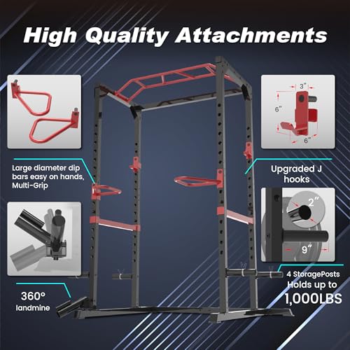 Power Cage Squat Rack with LAT Pulldown 800 lb Capacity I84345
