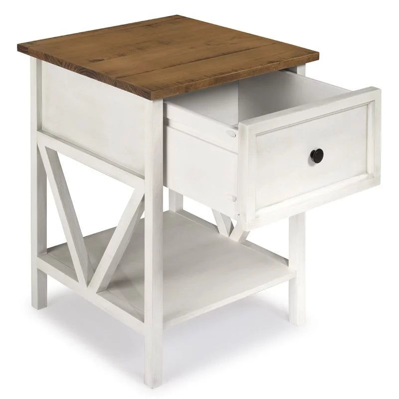 2 Piece Living Room Set with Coffee Table and End Table in White M38775