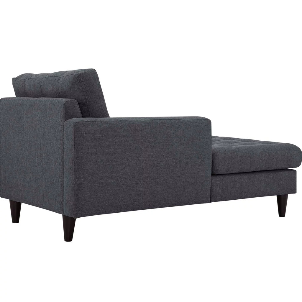 Left Arm Chaise Lounge Chair Grey Fabric D17070