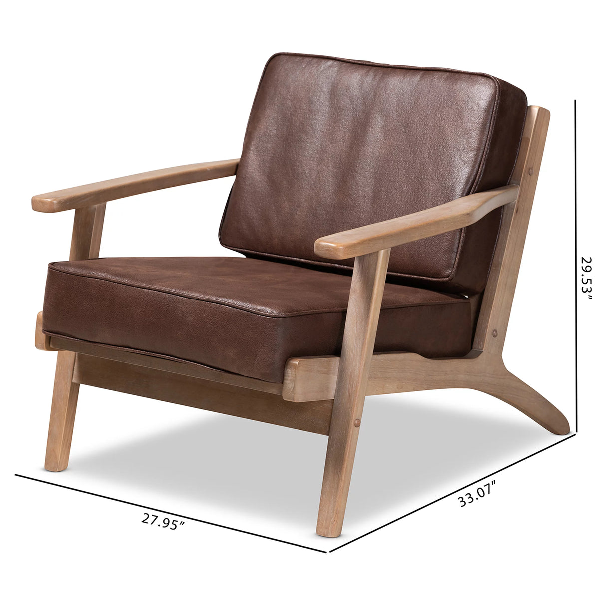 Dark Brown Faux Leather Armchair Q137979