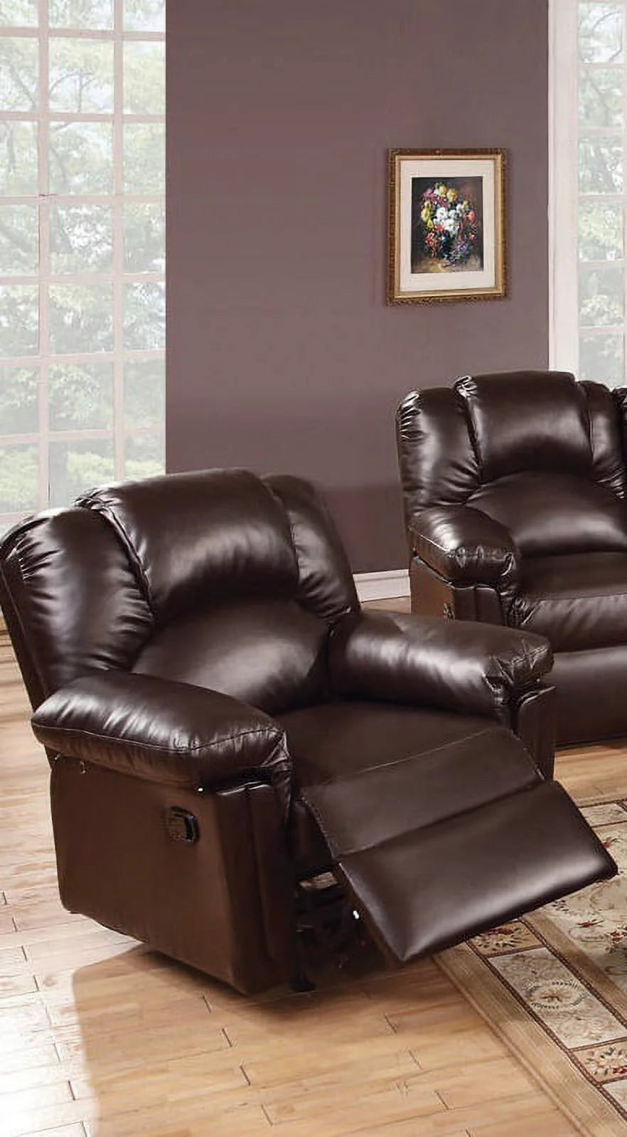 Brown Bonded Leather Recliner Chair C81629