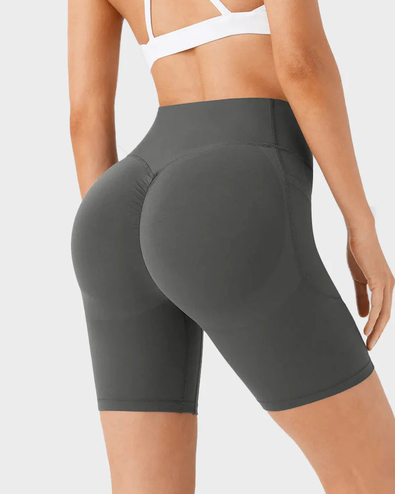 Tummy Control Butt-Lifting Training Shorts with Pockets D6080
