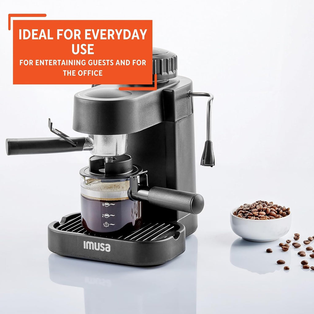 4 Cup Espresso Cappuccino Maker, Black S62104