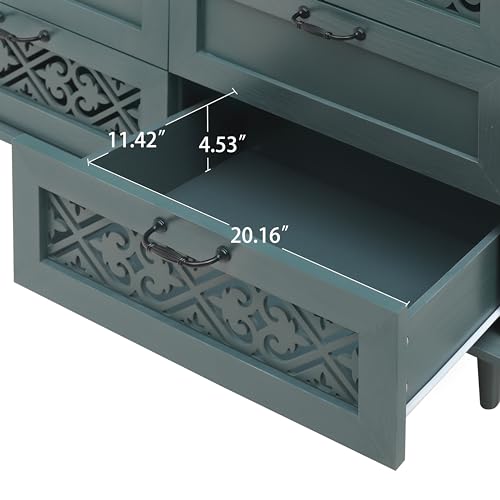 Blue 3 Door 3 Drawer Wooden Sideboard Cabinet Y956