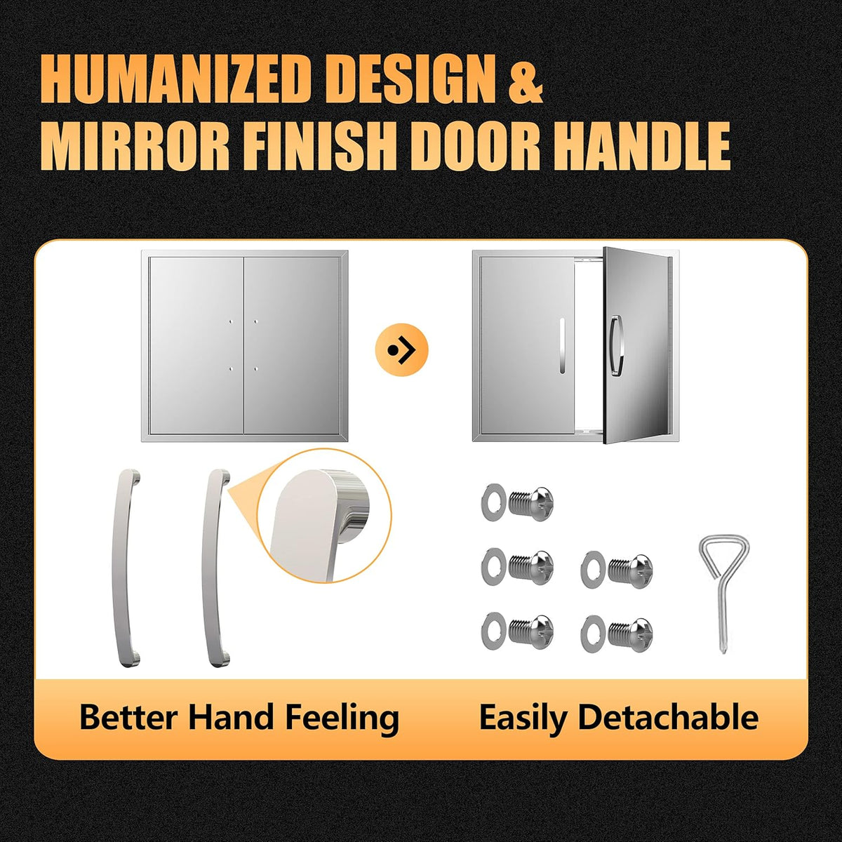 Stainless Steel Double BBQ Door 26W x 24H Inch E2298