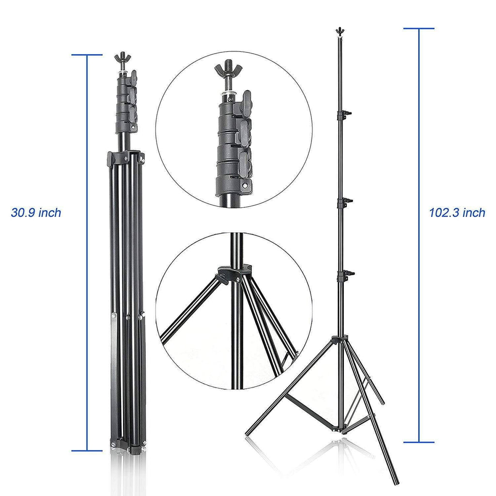 8.5x10ft Photography Background Stand Kit with 3 Muslin Backdrops Q696
