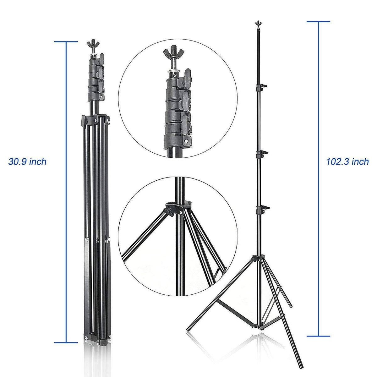 8.5x10ft Photography Background Stand Kit with 3 Muslin Backdrops Q696