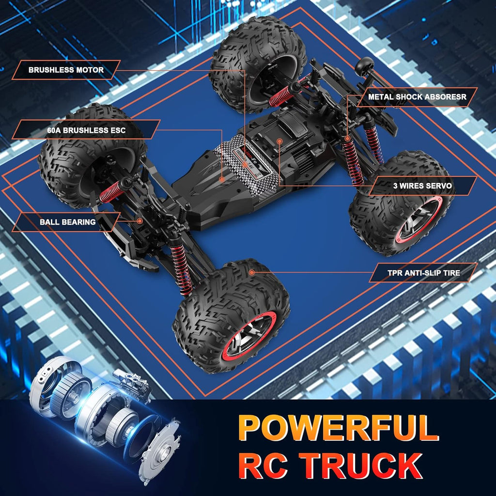 Remote Control Truck 1:10 Scale 4WD Off Road Monster Truck T533999