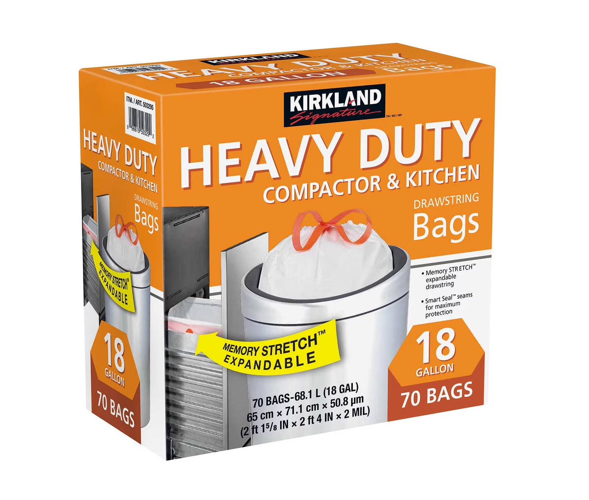 18 Gallon Kitchen Trash Bags, 70 ct Y592