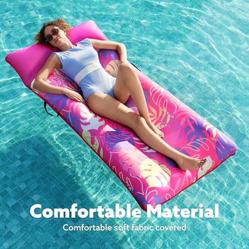 XL Fabric Covered Inflatable Pool Float with Headrest L6449
