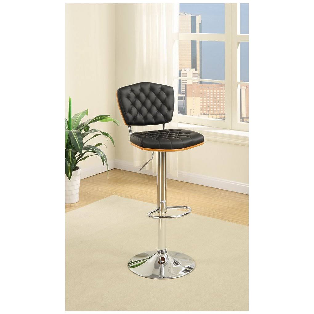 Black Tufted Barstool Set of 2 I757