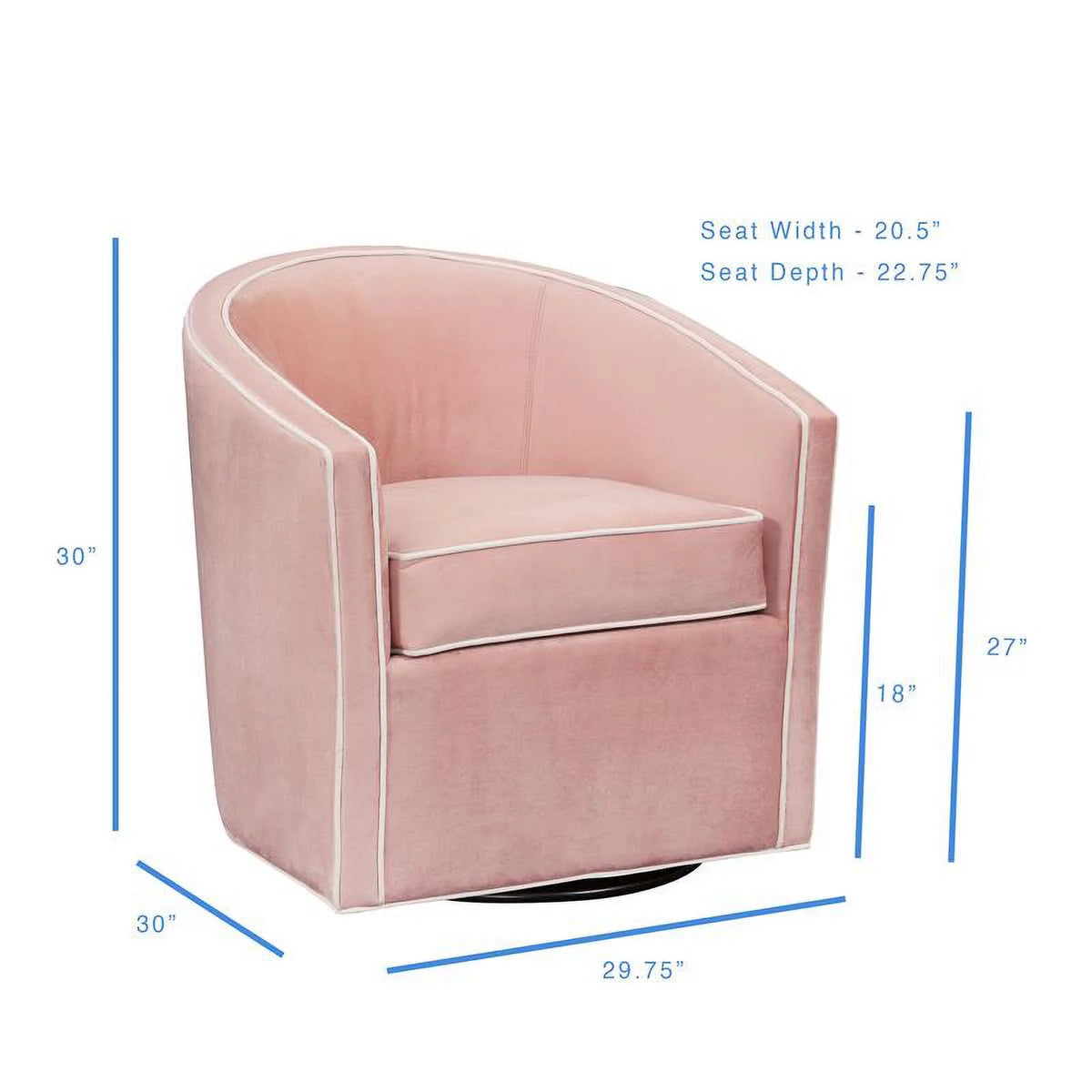 Pink Finish Blush Velvet Swivel Accent Chair G57803