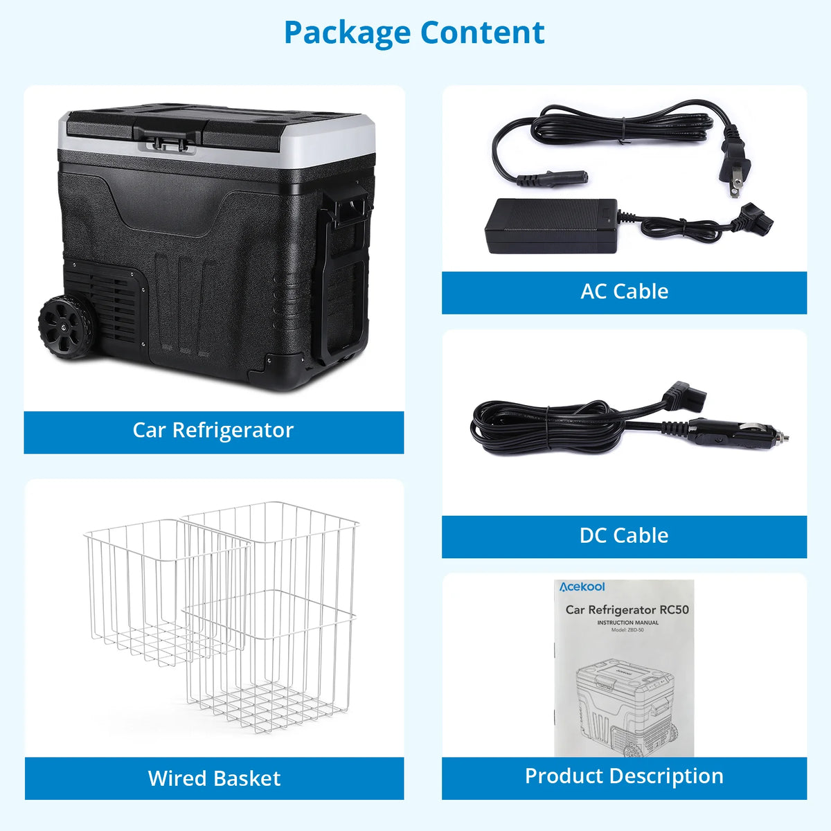 12 Volt 53 Quarts Portable Car Refrigerator Freezer H56472