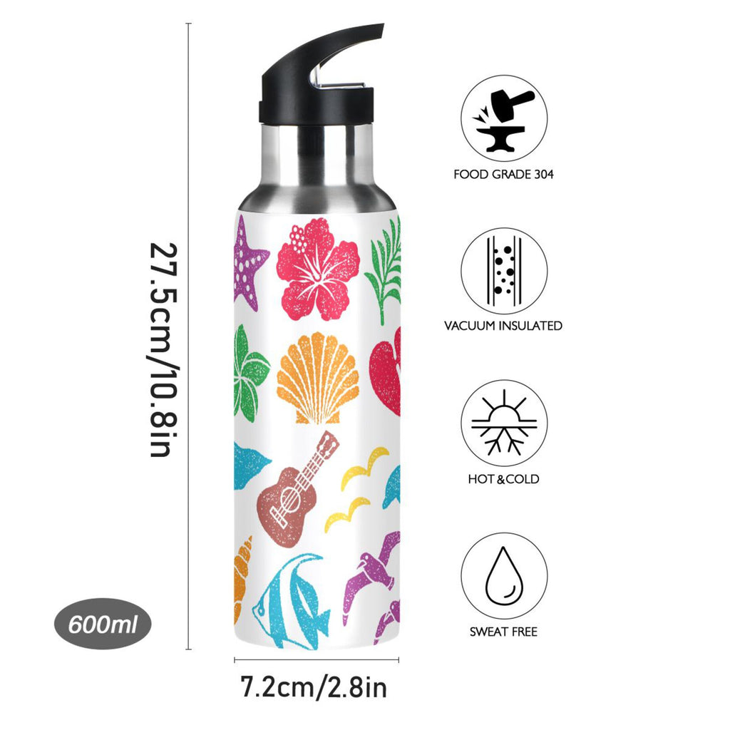 Stainless Steel Insulated Vacuum Flask Water Bottle with Straw Lid E769