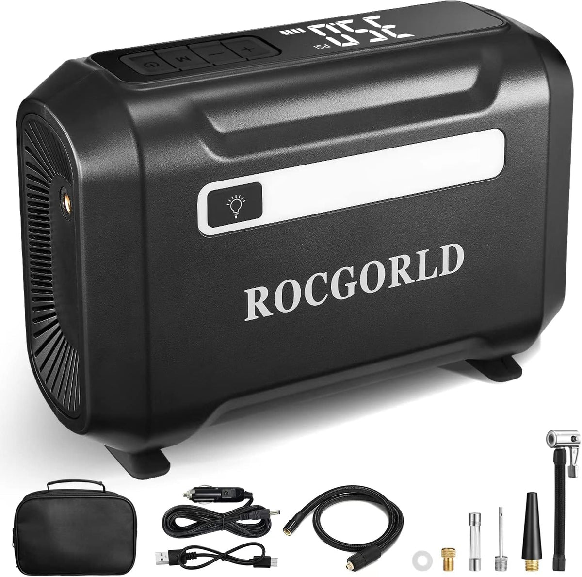 Cordless Tire Inflator 150 PSI 6600mAh Rechargeable Air Compressor with Auto Shut-Off M9974