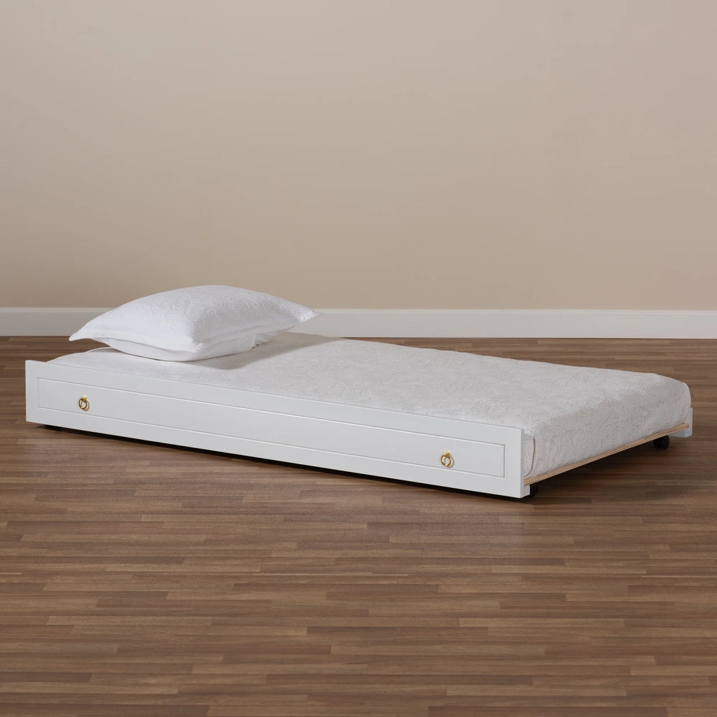 White Finished Wood Twin Size Trundle J184248