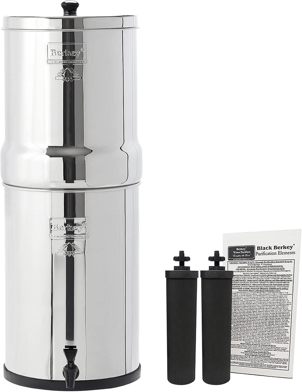 Gravity-Fed Water Filter with 2 Purification Elements V5757