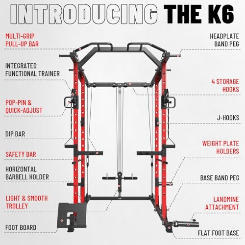 Power Cage with Cable Crossover System for Home Gym K98043